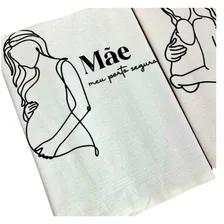 Pano Prato Extra Grande Estampado Dia Das Mães Algodão Cru Modelo 3 Foto mini  2