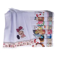 Pano Prato Guardanapo Bordado Patchwork 10 Unidades Atacado Cor Branco Foto mini 2