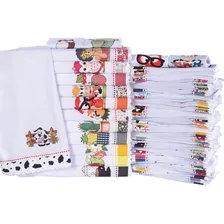 Pano Prato Guardanapo Bordado Patchwork 10 Unidades Atacado Cor Branco Foto mini 1