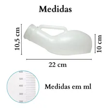 Papagaio Urinol Coletor De Urina Plástico Com Tampa 1 Litro Foto mini 3