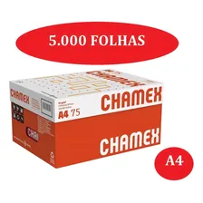 Papel A4 Folha Sulfite Branco Chamex 75g Caixa 5000 Folhas Foto mini  2