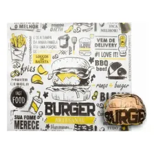 Papel Acoplado Embalagem Hamburguer Lanche Frios 500 Foto mini 2