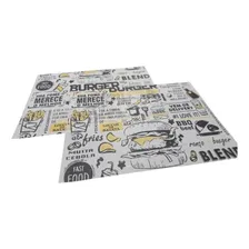 Papel Acoplado Embalagem Hamburguer Lanche Frios 500 Foto mini 3
