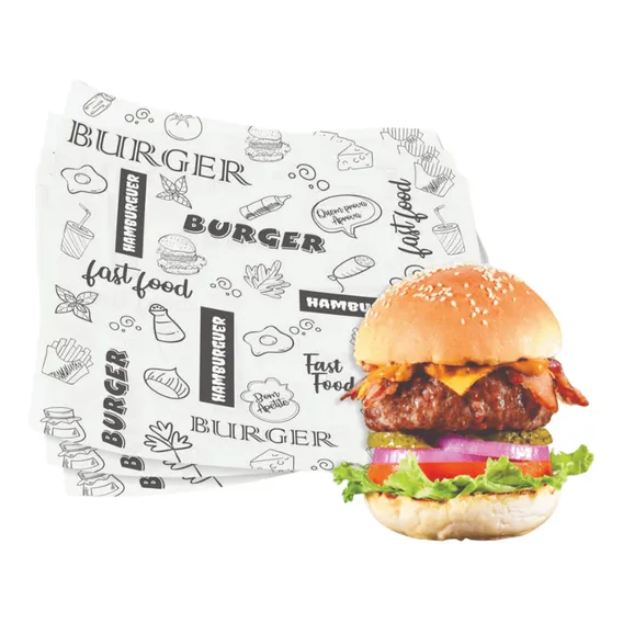 Papel Acoplado Hamburguer 400 Folhas 30x38cm Embaleb Foto 1