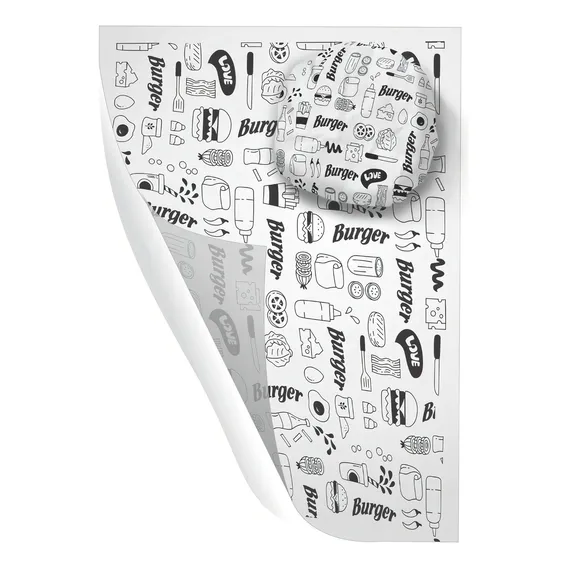 Papel Acoplado - hamburguer Burguer Burger Frios 1000 und. 25g Cor Preto Foto 1