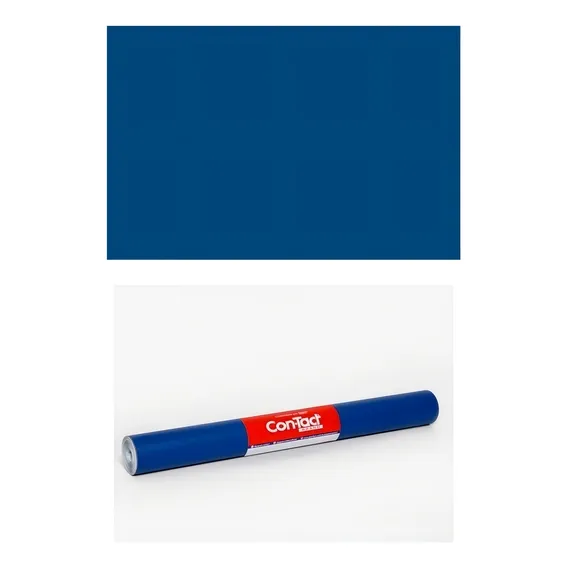 Papel Adesivo Contact Azul Fosco Lavável 45cm X 10 Metros Cor Azul Fosco Opaco Foto 1
