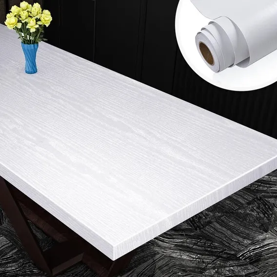 Papel Adesivo Contact Madeira Bianco 45cm X 5m Lavável Foto 1