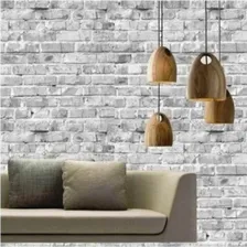 Papel Adesivo Contact Tijolo Branco Lavável 45cm X 2mt Cor Tijolo/branco Foto mini  2