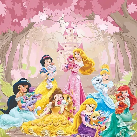 Papel Adesivo Decoração Princesas Disney Quarto Menina 4m² Cor Colorido Foto 1