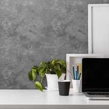 Papel Adesivo Envelopamento M贸veis, Parede Multiuso 5 Metros Cor Cimento Queimado Foto mini 3