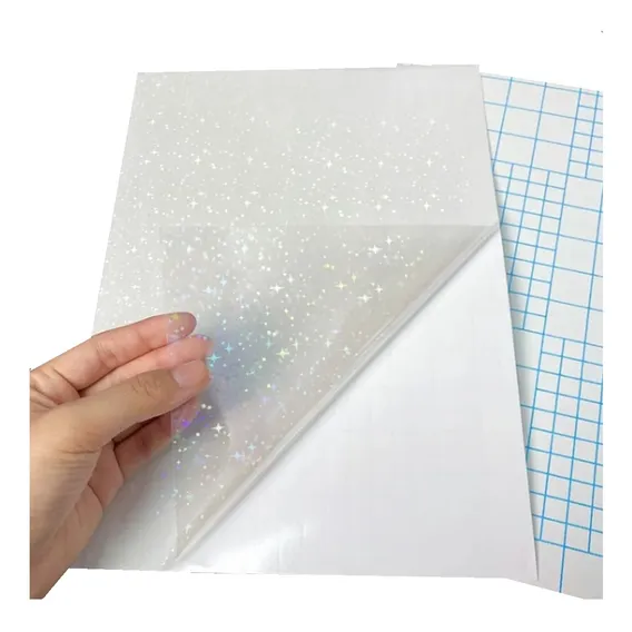 Papel Adesivo Holográfico Vinil Gliter Estrelas A4 50fls Foto 1