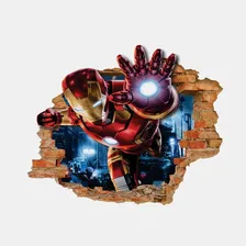 Papel Adesivo Parede Buraco Falso Her贸is Homem Ferro 60x55cm Cor Homem De Ferro Foto mini 1