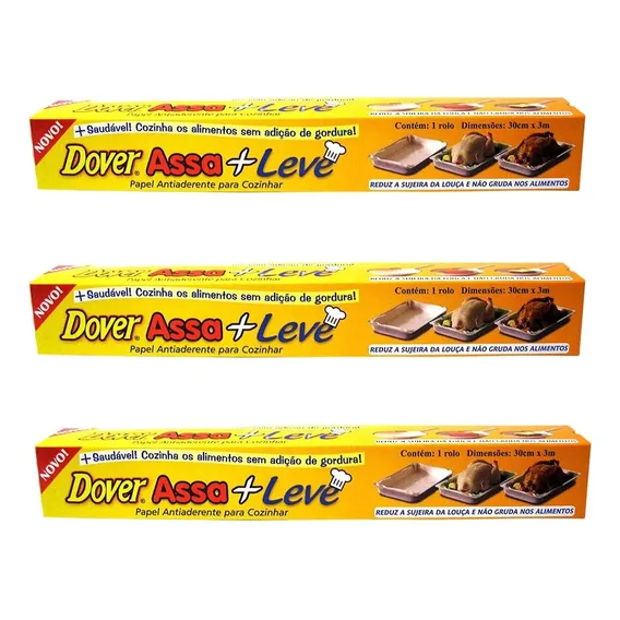 Papel Antiaderente Dover Assa + Leve 30cm X 3m - Kit 3 Rolos Foto 1