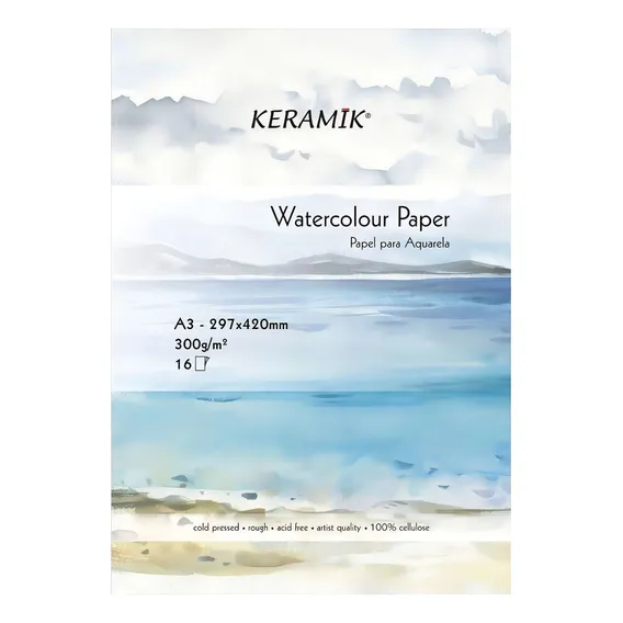 Papel Aquarela Celulose 300g Keramik A3 Foto 1
