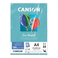Papel Canson Iris Vivaldi A4 185g Azul Turquesa 25 Folhas Foto mini 1