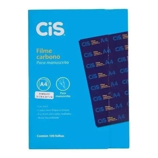 Papel Carbono Filme Azul Manuscrito Caixa Com 100 Fls - Cis Foto 1