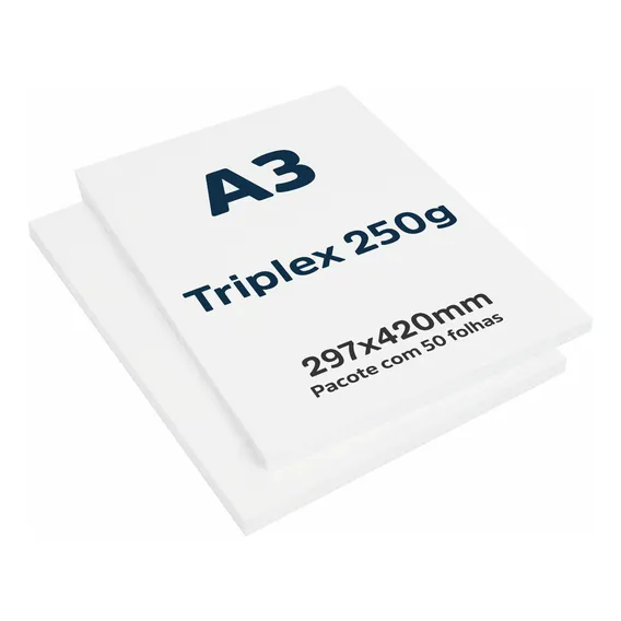 Papel Cartão Triplex 250g Formato A3 Branco 500 Folhas Foto 1