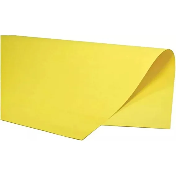 Papel Cartolina Dupla Face Colorset 48x66 Pct C/ 20 Cor Amarelo Liso Foto 1