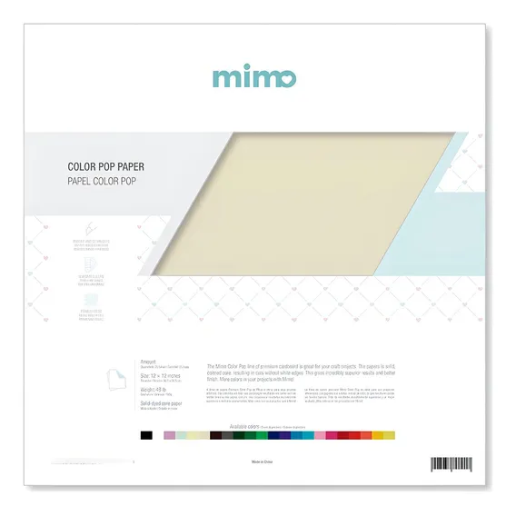 Papel Color Pop Creme Baunilha 30,5x30,5cm Mimo 180g 25 Fls Foto 1