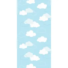 Papel De Parede Adesivo Nuvens Azul Cor Azul E Branco Foto  mini 1
