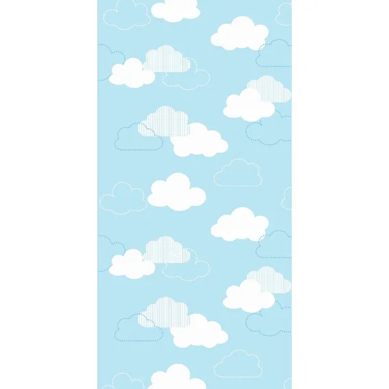 Papel De Parede Adesivo Nuvens Azul Cor Azul E Branco Foto 1