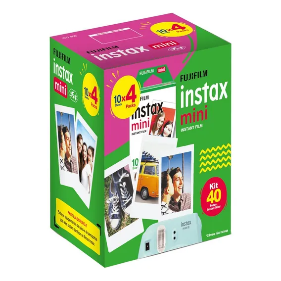 Papel Filme Instax Mini 7, 8, 9, 11 Fujifilm 40fotos 54x86mm Foto 1