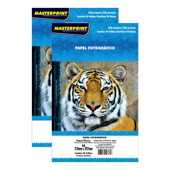 Papel Foto 230g A4 100 Folhas Brilhante - Masterprint Foto 1