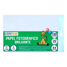 Papel Fotográfico 130g A4 Brilhante A Prova D Água 20 Fls Foto  mini 1