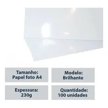 Papel Fotográfico 230g Glossy A4 À Prova D´água 100 Folhas Foto mini 4