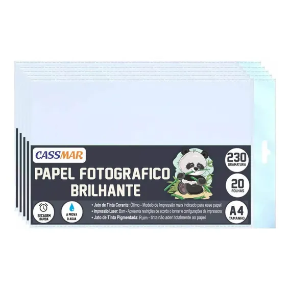 Papel Fotográfico 230g Glossy A4 À Prova D´água 100 Folhas Foto 1