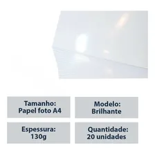 Papel Fotográfico Adesivo A4 Brilhante 130g 20fls Foto mini 4