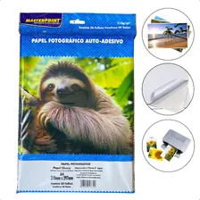 Papel Fotográfico Adesivo A4 Glossy 115g 100 Un. Masterprint Cor Papel Fotografico Adesivo Branco Foto mini 1