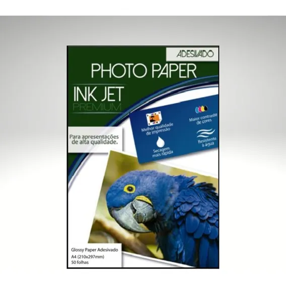 Papel Fotográfico Adesivo Glossy A4 180gr - 50 Folhas Foto 1