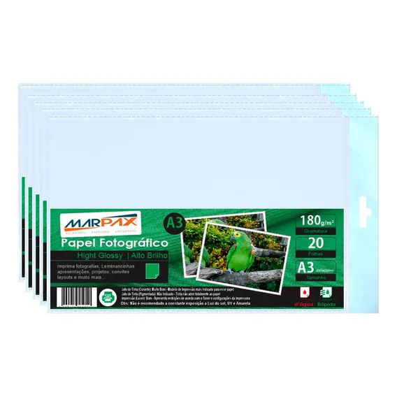 Papel Fotográfico Brilhante A3 180g 100 Folhas Foto 1