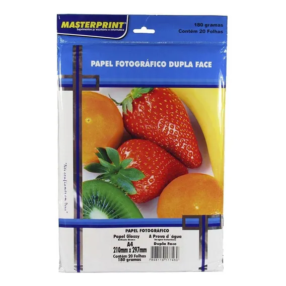 Papel Fotográfico Dupla Face Masterprint A4 180g 100 Folhas Foto 1