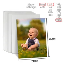 Papel Fotografico Glossy 230g A3 Brilho 100 Folhas Premium Cor Branco Foto mini 4