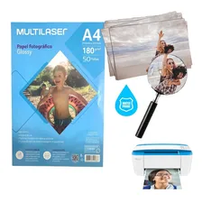 Papel Fotográfico Glossy A4 180g 50 Folhas - Pe031 Cor Branco Foto  mini 1