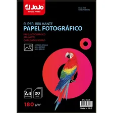 Papel Fotográfico Glossy A4 Jojo Paper 20 Folhas 180g Sem Adesivo Foto  mini 1