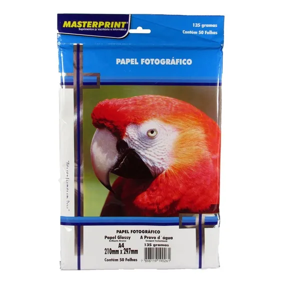 Papel Fotográfico Glossy Masterprint A4 135 Gramas 250 Folha Foto 1