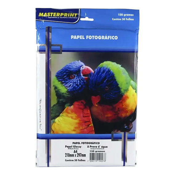 Papel Fotográfico Glossy Masterprint A4 150g 500 Folhas Foto 1