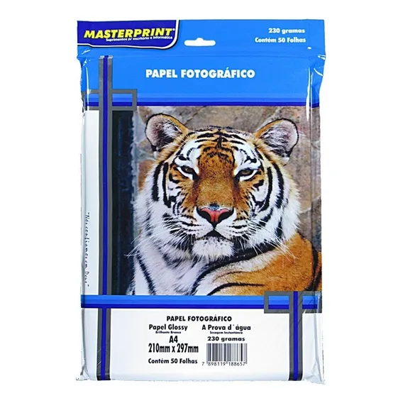 Papel Fotográfico Glossy Masterprint A4 230 Gramas 250 Folha Foto 1