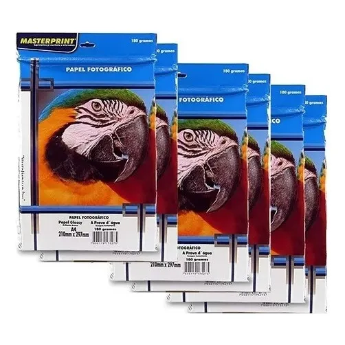 Papel Fotográfico Masterprint 180g A4 Glossy Kit 300 Folhas Cor Branco Foto 1