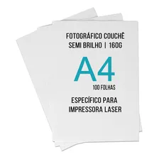 Papel Fotográfico P/ Impressora Laser Couche A4 160g 100 Fls Foto mini 1