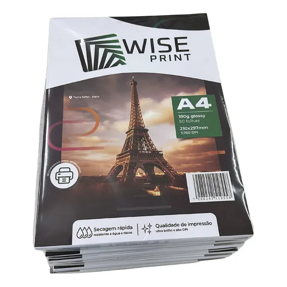 Papel Fotográfico Premium A4 Glossy 180g 1000 Folhas Cor Branco Foto 1