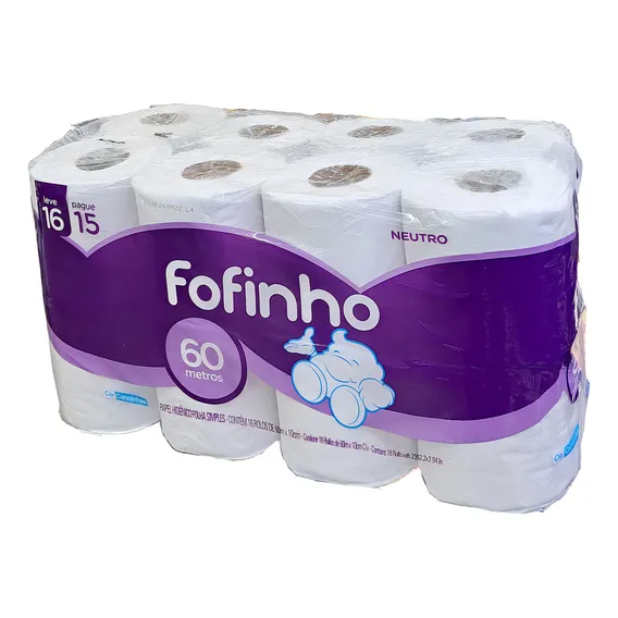 Papel Higienico Atacado 16 Rolos Com 60m Cada - 16 X 60m Foto 1