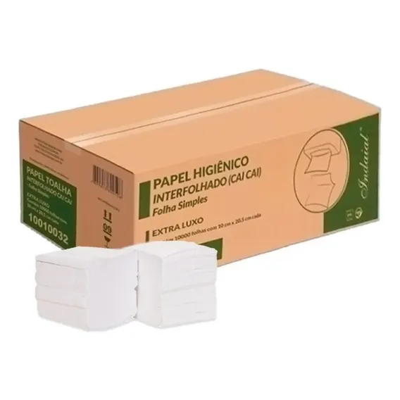 Papel Higiênico Interfolhado Cai Cai Folha Simples 10000 Uni Foto 1