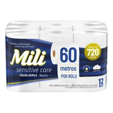 Papel Higienico Mili 60m Folha Dupla 12 Rolos X 3 Pacotes Foto mini  2