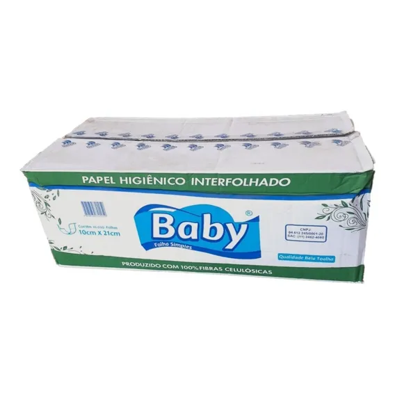 Papel Higiênico Interfolhado Cai Cai Folha Simples 10000 Un Foto 1