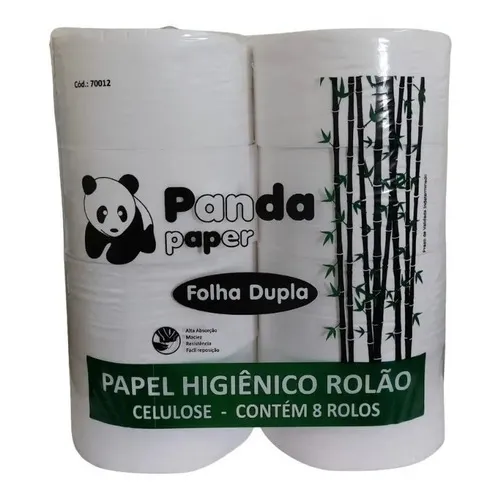 Papel Higiênico Rolão Celulose 8 Rolos Folha Dupla Foto 1