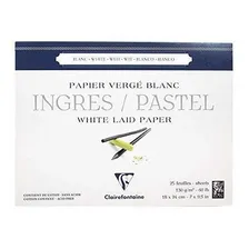 Papel Ingres Para Pastel 18x24cm Clairefontaine Cor Branco Liso Foto  mini 1